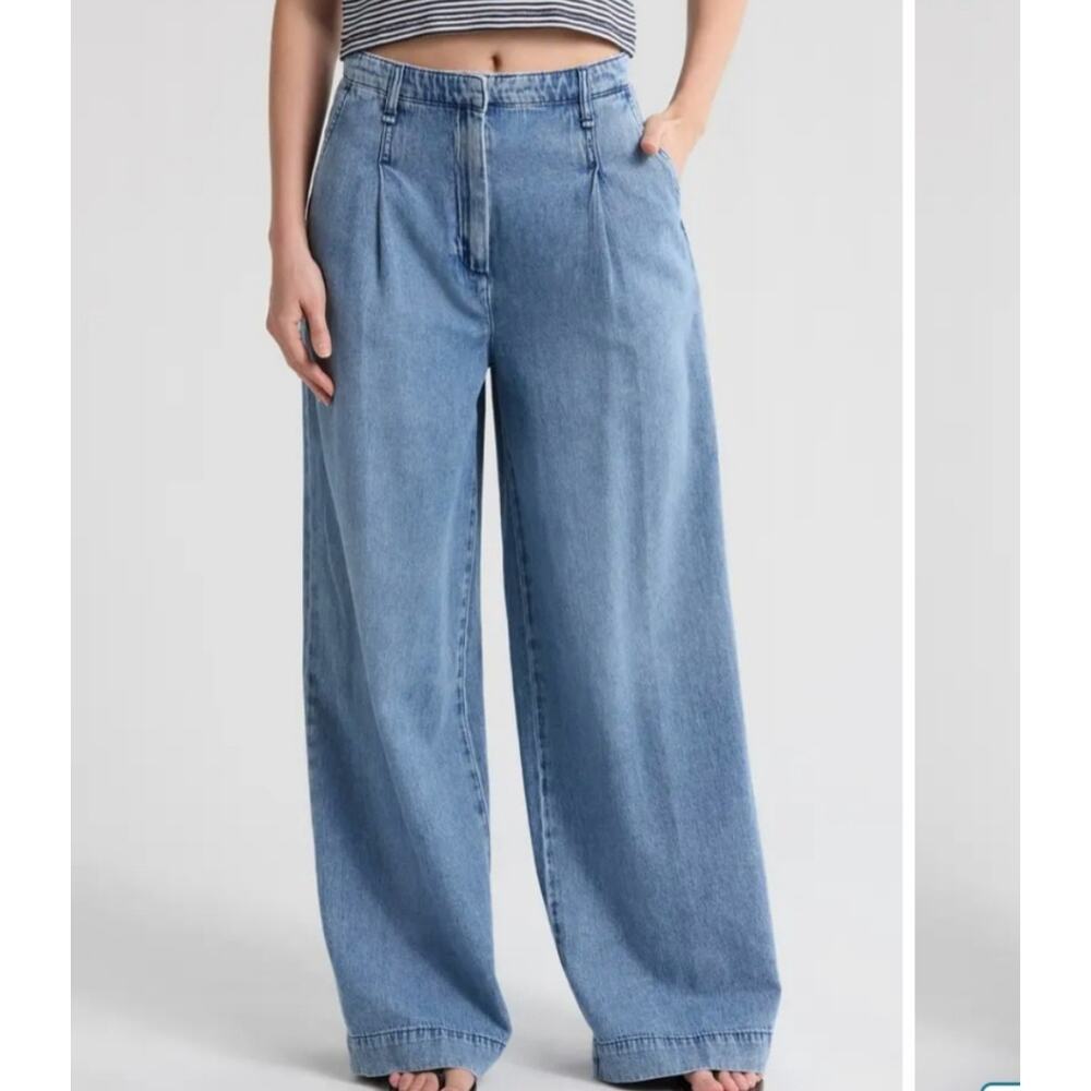 Rag & Bone Aurora Wide Leg High Waisted Trouser Cloud Denim Jeans Size 29